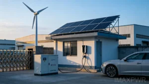 Off-Grid Solar-Wind-Storage Hybrid for Industrial Gatehouse — 7.15kWp PV + 5kW Wind + 50kWh LFP