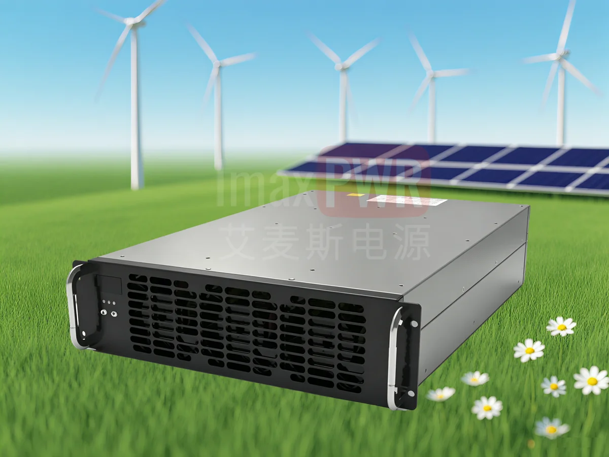 ImaxPWR IMDC100040 40kW DC charging module for PV-storage-charging integration, front three-quarter view with industrial cooling vents